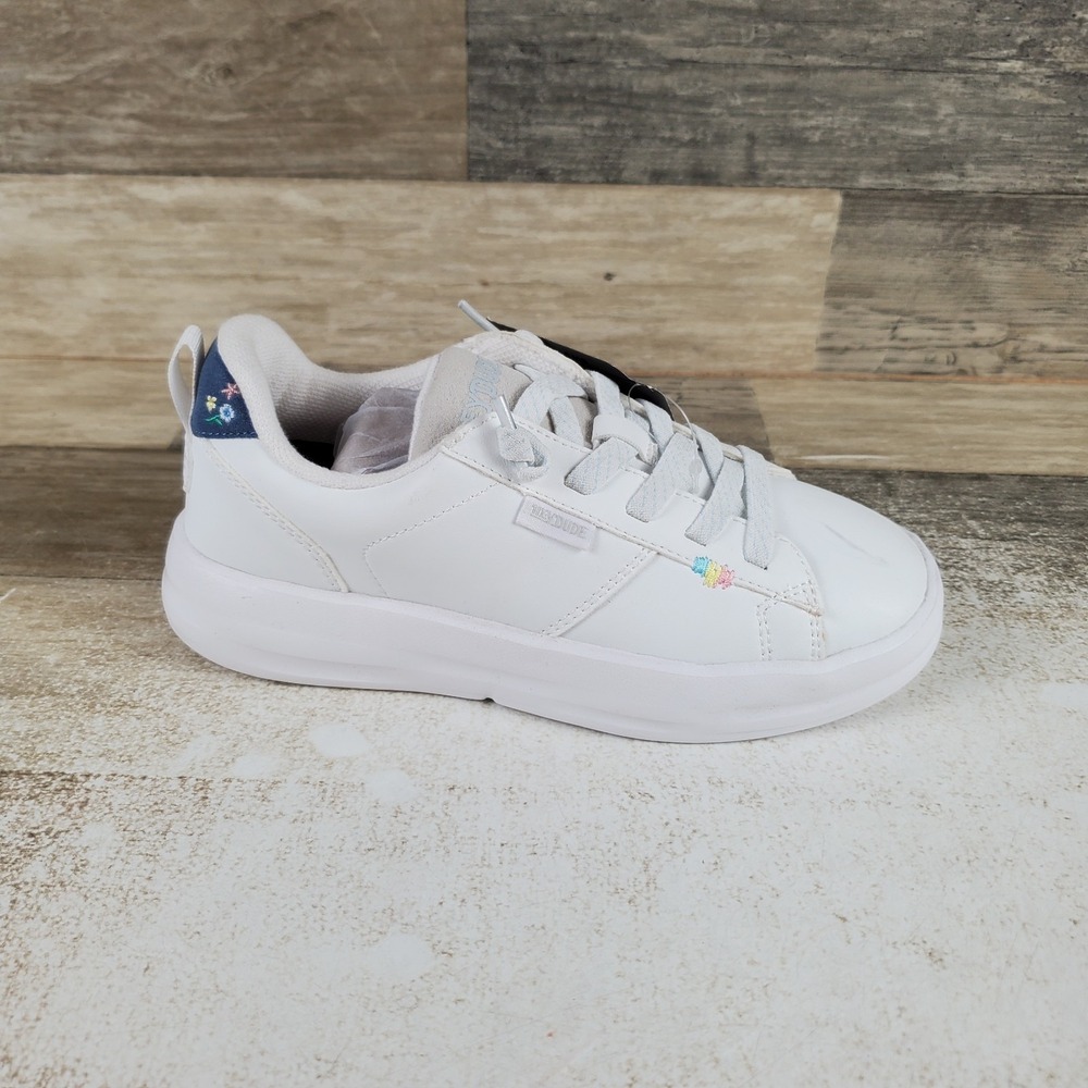 Hey Dude Karina Duo Kids Shoes Sz 13 C13 Athletic White Leather Lace-Up Sneakers